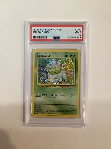 PSA 9 MINT Bulbasaur 001/034 Holo CLV EN Classic Collection Pokemon Card