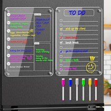 Magnetic Dry Erase Weekly Planner  To-Do List Set for Fridge - 8"x12", 6 Marker