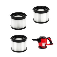   3-Pack  49-90-0160 Cartridge HEPA Filter Compatible with Milwaukee black and