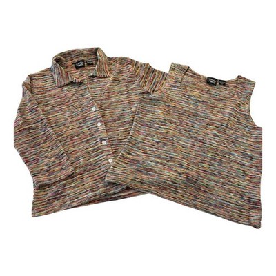  Lagenlook Textured Multicolor Jacket Tank Set XL Art to Wear Rotelli