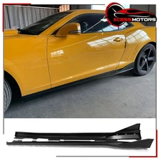 For 16-24 Chevy Camaro IKON V3 Style Side Skirts Rocker Panel Lip Matte Black PP
