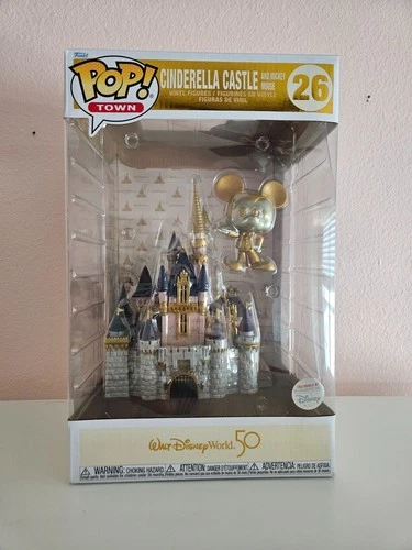 Funko Pop! Town Cinderella Castle & Mickey Mouse GOLD Walt Disney 50th Anniv 26