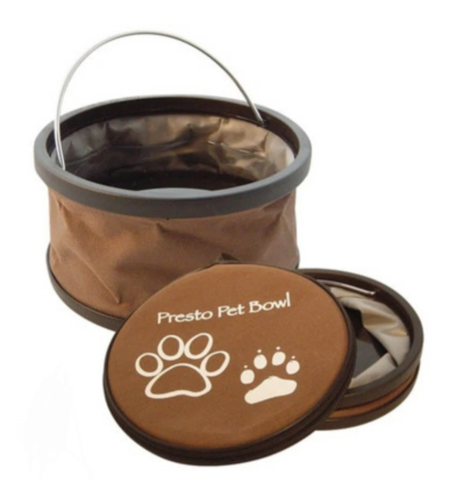 (2) Cuenco Plegable Presto Mascota Perro con Estuche de Almacenamiento (1) Galón y (1.6) Cuarto Foto 3 de 4