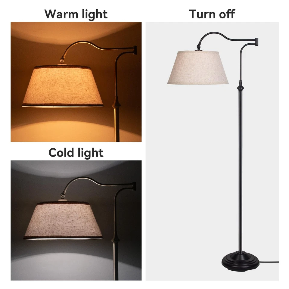 Lâmpada de assoalho cantilever, lustre de pé lâmpada de assoalho com 180° ajustável Sw... - Imagem 2 de 4