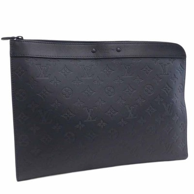 Louis Vuitton Pochette Jour Clutch Bag M82080 Leather Monogram Shadow