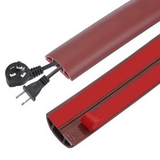 10FT Floor Cord Cover, 0.43" W x 0.28" H Cord Hider, Red