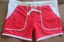 UXH Collection Swim Square Cut Medium Red White Free Shipping