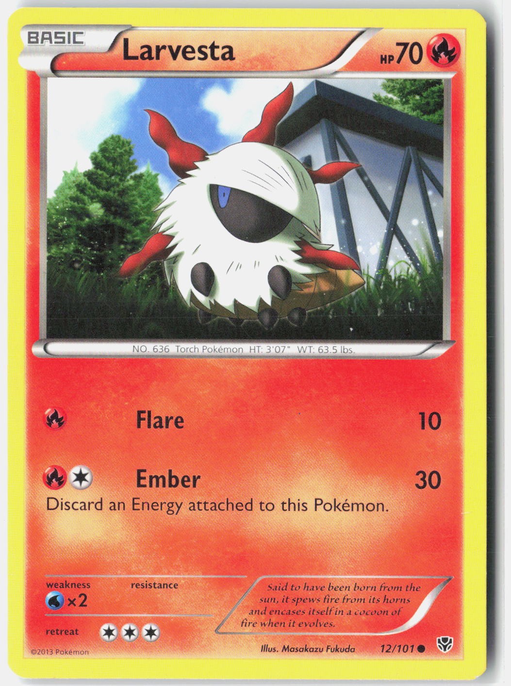 Larvesta Plasma Blast 12/101 Pokemon Card