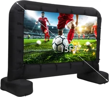 15Ft Inflatable Projector Screen Outdoor Movie Screen Support with Quiet Air Blo