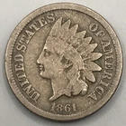 1861 Indian Head Cent Copper-Nickel VG Condition Better Date Nice Surfaces