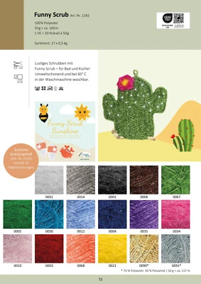 RELLANA GARNE Funny Scrub umweltschonend Rellana Bad Küche Schwamm 117m uni 50g schrubben Heft