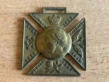 1887 Queen Victoria Jubilee Watch FOB Antique Vintage Born 1819 Crowned 1838