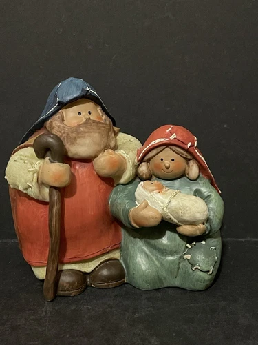 HOLY FAMILY JOSEPH, MARY, AND JESUS PATH FIGURINE