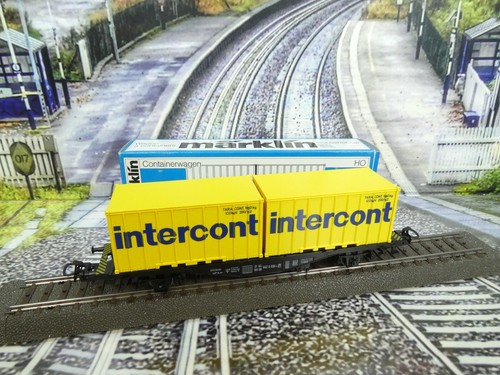 Märklin 4670- H0 - Containerwagen INTERCONT - im braunen Papier - OVP - #D4266 | Condition: Gebraucht