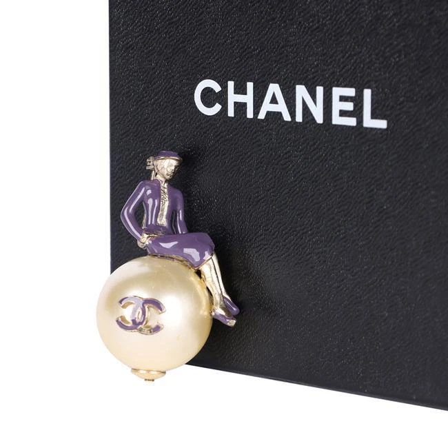 CHANEL CC Coco Mademoiselle Large Pearl Brooch Pin (Authentic Pre