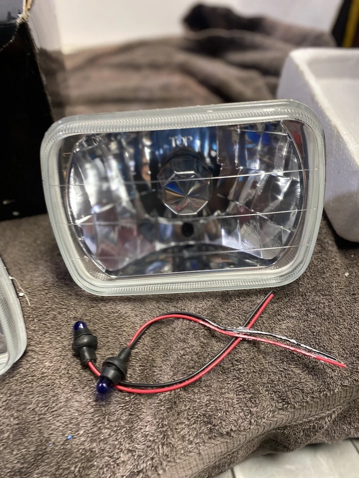 1990 Ford Probe 7X6 Crystal Clear Glass Lens Headlight Halogen Light Bulb Pair - Image 4 of 4