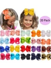 20 Pcs 6 Inch Hair Bows for Girls Hair Bows Alligator Clips