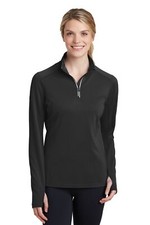Sport-Tek Ladies Sport-Wick Textured 1/4-Zip Pullover