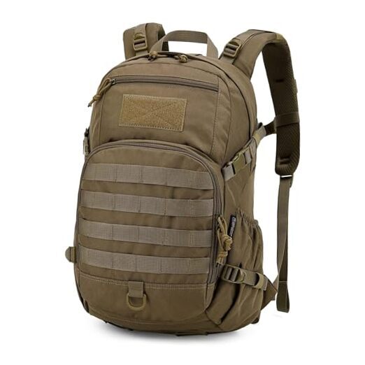 Small Tactical Backpack,Molle Hiking Backpack for 6539-khaki-25l