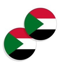 Sudan Flag Stickers Flag Decals Vinyl Round Set of 4 Sudan Flags