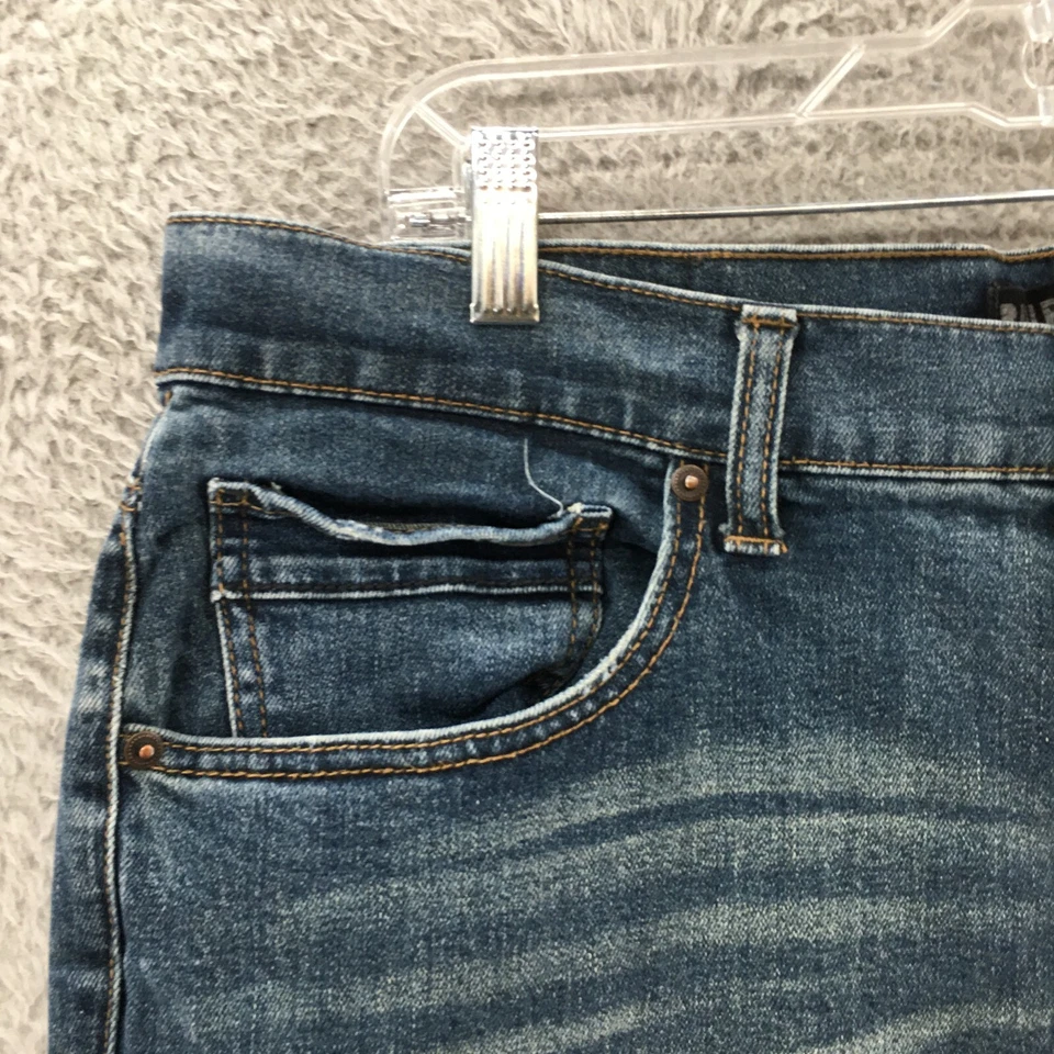 Baileys PT Flex Slim Straight Jeans Mens 38x30 (actual 38x30) Blue Denim Zip Fly - Image 3 of 4