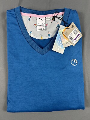 Puma Golf Sweater Arnold Palmer Umbrella Logo V-Neck XXL Lake