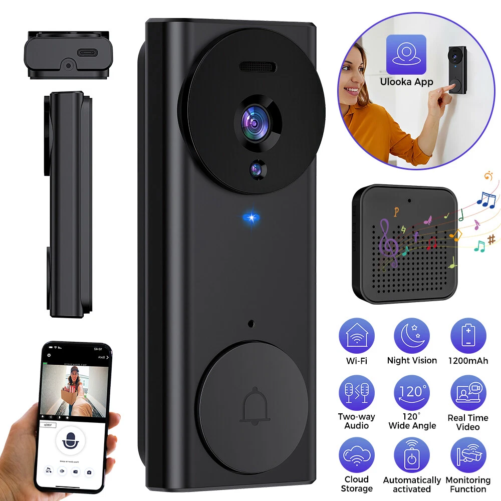 Smart WiFi Video Doorbell with Intercom and Security Chime-image