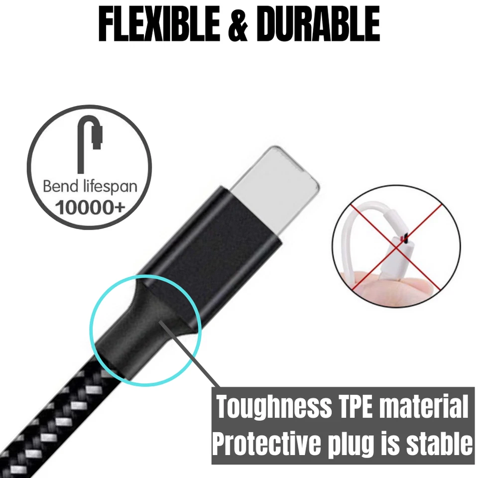 3 Pack USB Cable 6Ft For iPhone 14 13 12 11 8 XR iPad Fast Charger Charging Cord - Image 3 of 4