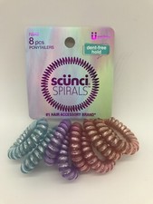 Scunci 1 Hair Accessory Brand. Spiral 8 PCS Ponytaliers. Dent-Free Hold.