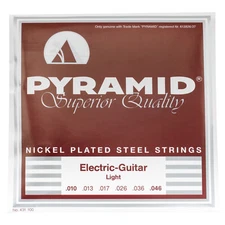 Pyramid 431100 Light Nickel Plated Steel Roundwound Hex Core Guitar String Set