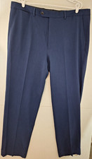 NAUTICA GAFF MENS SOLID Navy Blue FLAT FRONT DRESS PANTS 41X31