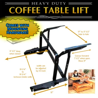 Lift Top Coffee Table DIY Mechanism Hardware Lift Up Spring Furniture Hinge B