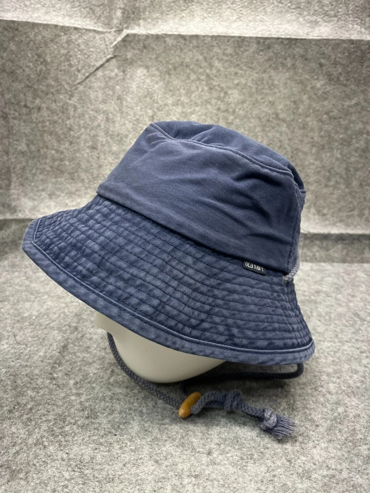 Antiguo Sombrero Cubo Azul Marino Adulto Medio Azul 100% Algodón Campamento Caminata Playa Hecho en Corea Foto 4 de 4