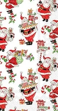 Boston International - Paper Guest Towel - Holly Jolly Santas