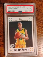 2007-08 Topps Retail Factory Set Rookie Set White Kevin Durant #2 PSA 6 RC