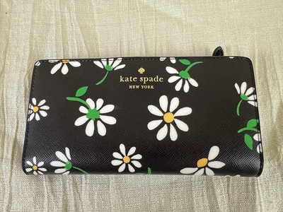 Kate Spade Dana Scattered Daisy Floral Continental Wallet Black Multi KG678 NWT