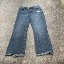 Rewash High Rise Raw Hem Crop Women's size 5/27 Distressed Jeans