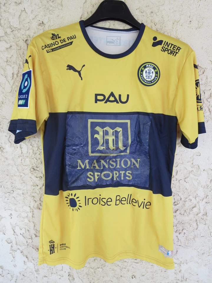 Maillot PAU F.C porté par ABZI n°2 PUMA Ligue 2 2022 2003 home shirt M - Photo 2/4