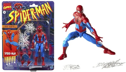 Marvel Legends Retro Series Cell Shaded Spider-Man Action Figure Collectible KO