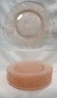 Depression Glass Pink 8" Plates - 10pc Vintage 1930s Dogwood Pattern
