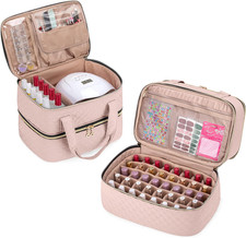 Valigetta Porta Smalti E Lampada Unghie UV, Borsa Organizer per Smalti per 50 Fl