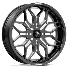 22x7 Black Milled Wheels Msa Off-road M47 Sniper 4x156 10 Set Of 4 115.1