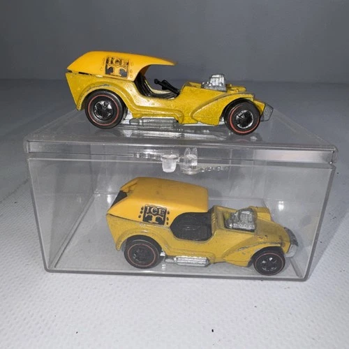 1969 Hot Wheels Redline Ice-T Yellow Hong Kong w/ Removable Canopy (Set of 2)