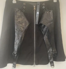 Punk Rave Gothic Zip Up Skirt - Size 10 - BNWT