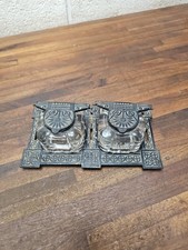 B34- Antique Victorian Cast Iron Double Inkstand with Inkwells incomplete 1800s
