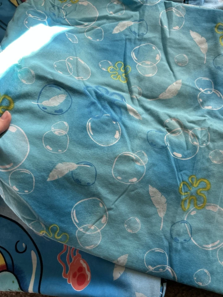 Pantalones Cuadrados Bob Esponja Azul PLANOS Y AJUSTADOS Sábana Calamar Patrick Gary De Colección Foto 4 de 4