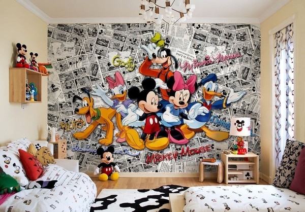 Kinder Schlafzimmer Tapete Wand 358X254Cm Disney Charaktere Mickey & Minnie-image
