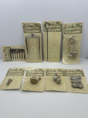 Lot Of 8 NOS Unopened Enchanted Garden Miniatures Provo Craft Home accents 