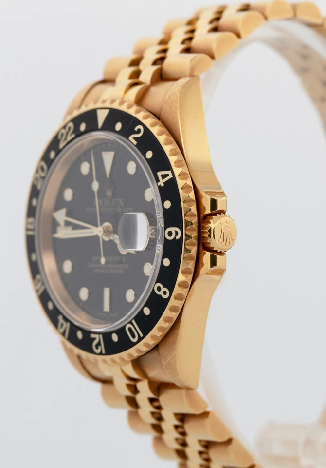 2006 PAPERS Rolex GMT-Master II Black 40mm Yellow Gold Jubilee Watch 16718 BOX - Image 3 of 4