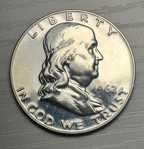 1962 Proof Franklin Half Dollar. 90% Silver. Pretty Coin.